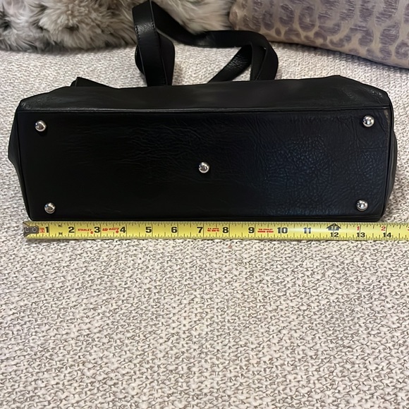 Tanna Tannar Black Soft Neutral Leather Satchel Shoulder Bag Purse - Picture 6 of 12